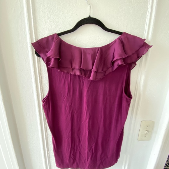 BOLD SILK RUFFLE TOP - Picture 2 of 3